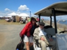 George Wein in his Wein Machine with Merrilee, owner of the Newport International Hostel, Newport Folk Festival 2015