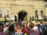 Crowd funneling into entrance of the fort where the Quad stage is located, Folk Festival 2019